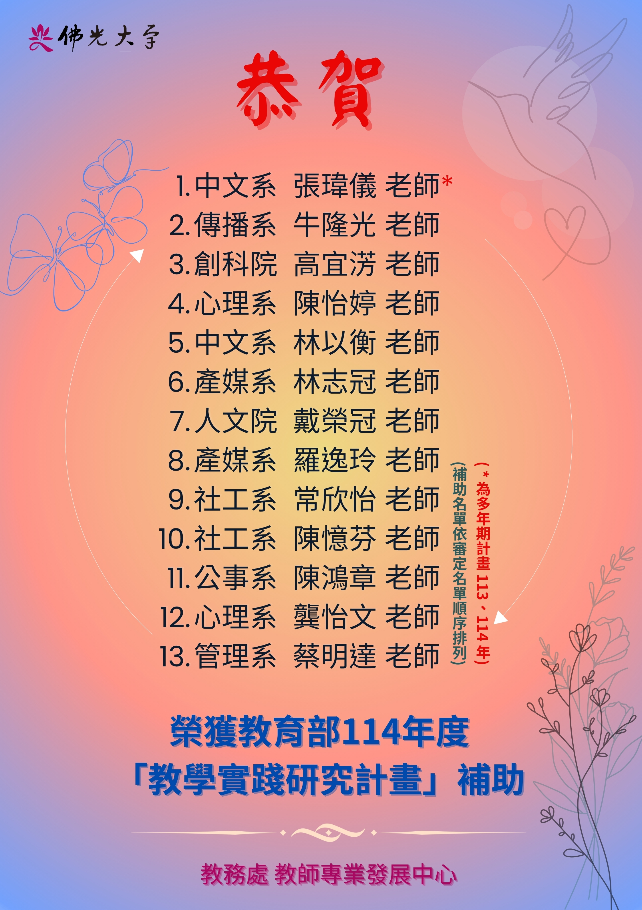 114教學實踐祝賀海報 114教學實踐祝賀海報